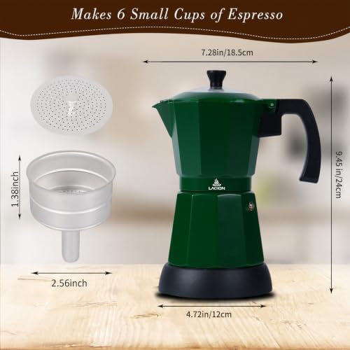 LAOION 6 or 3 Cup Electric Moka Pot, Cafeteras Electricas Modernas-Green - Image 3