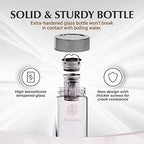 Almeara Crystal Water Bottle with Authentic Aquamarine Stones and Clear Quartz Removable Gemstones, Loose Leaf Tea Infuser - Relaxation, Healing & Spiritual Gifts for Women - Witchcraft Supplies - Image 3