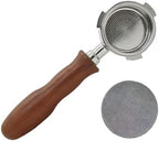 51mm Bottomless Portafilter with Puck Screen for Espresso Machine, 316 Stainless Steel Coffee Filter, Black Acid Branch Wood Handle, 150μm Filter Mesh, 2 in / 51 mm by Unknown
