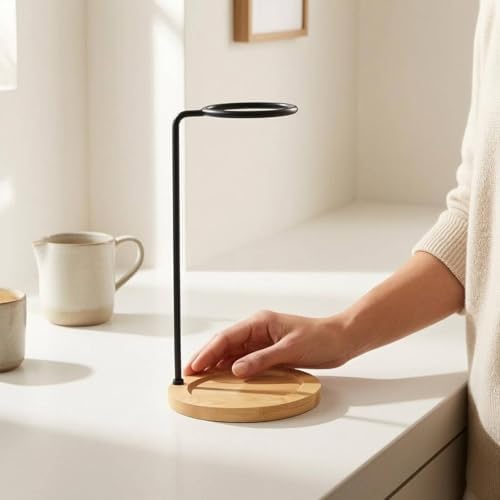 Baoblaze Coffee Stand Metal Upright Wooden Dripper Holder Stable Pour Over Frame Support Organizer Suitable for Personal Use Home Office 28cm - Image 3