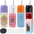 Joyclub 16 oz Sublimation Stainless Steel tumbler Coffee Cups with Lids and Starws Colorfull by Joyclub