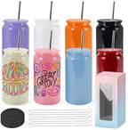 Joyclub 16 oz Sublimation Stainless Steel tumbler Coffee Cups with Lids and Starws Colorfull by Joyclub