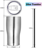 VEGOND 20oz Tumbler Stainless Steel Tumbler Cup with Lid And Straw Vacuum Insulated Double Wall Travel Coffee Mug(Stainless 12 Pack) - Image 2