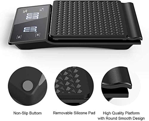 Coffee Scale with Timer 3kg/0.1g Digital Touch Scale Weighing High Precision Pour Over Drip Espresso Scale with Back-Lit LCD Display - Image 5