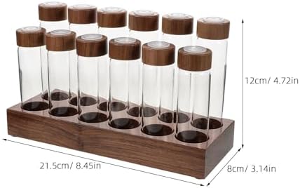 Coffee Storage Vials with Walnut Wood Base and Air Valve Wooden Lids - Image 2