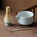 LUNCHS 4-Piece Set Matcha Kit Matcha Accessory Matcha Whisk and Bowl with Bamboo Teaspoon and Tea Brush Matcha Whisk Set(White) by lunchskins