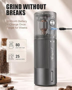 Upgraded Faster Electric Coffee Grinder, Stainless Steel Burrs, Gray - Image 3