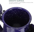 MAGICLULU Enamel Tea Kettle, Water Heating Coffee Pot with Anti-Scalding Handle and Thin Spout, for Home Dorm Office Restaurant Campfire Use, Blue, 0. 8L, 19 x 17 x 11. 5 cm - Image 4