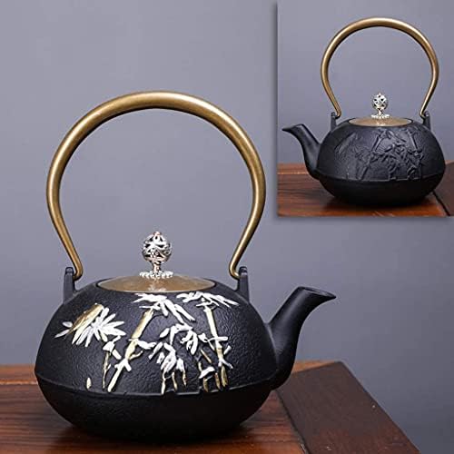 LJYT Teapot Teapots Cast Iron Handmade Teapot Loose Leaf Teapot Filter Heat Tea Kettle Single Home kettle Uncoated vintage cast iron kettle (Color : Zhizhu Changle) by Unknown