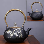 LJYT Teapot Teapots Cast Iron Handmade Teapot Loose Leaf Teapot Filter Heat Tea Kettle Single Home kettle Uncoated vintage cast iron kettle (Color : Zhizhu Changle) by Unknown