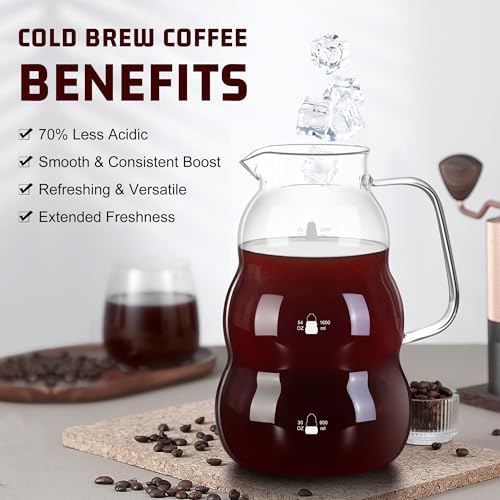 GWNF 2 L/68 oz Cold Brew Coffee Maker with 304 Stainless Steel Filter - Image 3