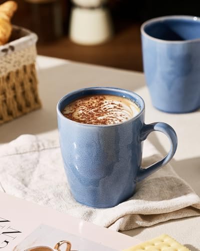 famiware Aurora Coffee Mugs, 14oz Mug Set of 6, Stoneware Cup with Handle - Image 6
