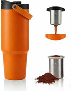 Portable Electric Espresso Maker, 30oz Insulated Stainless Steel Extraction Coffee Cup,Fast Brew with Pressure, Rechargeable, Leak Proof, BPA Free, Ideal for Travel,Commute and Office by AMZHUB