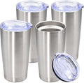 20oz Tumbler Stainless Steel Tumbler Coffee Tumbler with Lid SS, 4P by AUWBON