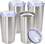 20oz Tumbler Stainless Steel Tumbler Coffee Tumbler with Lid SS, 4P by AUWBON