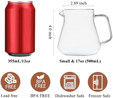 CNGLASS Glass Coffee Carafe, Pour Over Coffee Server, 17oz Coffee Pot for Tea & Cold Brew - Image 2