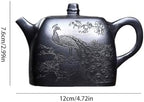 Tea Kettle Retro Black Mud Square Teapot Home Tea Room Single Tea Maker Ceramic Tea Infuser - Image 2