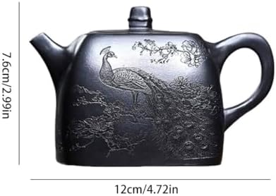 Tea Kettle Retro Black Mud Square Teapot Home Tea Room Single Tea Maker Ceramic Tea Infuser - Image 2
