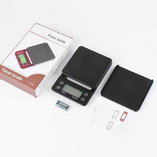 5kg Black Kitchen Coffee Scale with Timing Function and LCD - Image 4