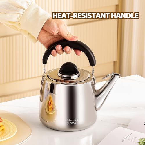 3 Quart Whistling Tea Kettle, 18/8 Stainless Steel Stovetop Kettle for Gas Stove Induction - Image 6