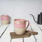 Bosmarlin Ceramic Coffee Mug Set of 4, 17 Oz, 5 Colors to Choose, Tea Cups, Dishwasher and Microwave Safe, Reactive Glaze (Pink) - Image 4