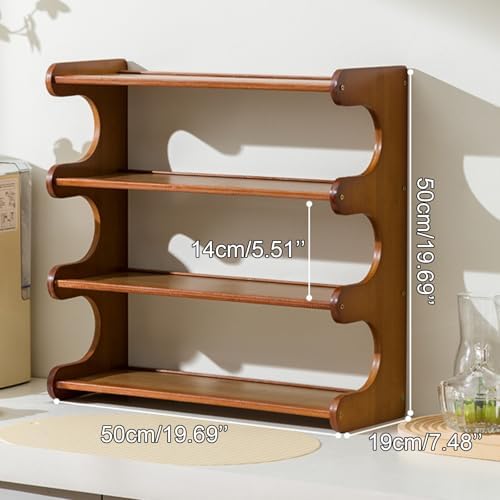 4-Tier Wooden Mug Display Holder, Mug Holder for Countertop Coffee Cup Holder Coffee Mug Organizer Mug Rack for Coffee Bar Organizer Mug Shelf for Cabinet for Kitchen, Home,Black - Image 2