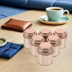 Ipetboom 6pcs Small Airtight Tea Canisters with Lid, round Sealed Tin Tea Storage Jars, Rose Gold Metal Loose Leaf Holder for Kitchen Coffee Spice Organization - Image 6