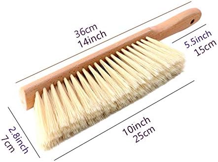 Soft Foxtail Hand Broom Wood Handle for Shop Bench 14" (2pcs Yellow) - Image 3