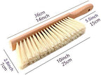 Soft Foxtail Hand Broom Wood Handle for Shop Bench 14" (2pcs Yellow) - Image 3