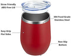 MEWAY 12oz/12 Pack Wine Tumbler Glasses with Lid -Double Wall Vacuum Stainless Steel Travel Tumbler Mug,Stemless Insulated Wine Cup for,Coffee,Cocktails,Gifts (Red,Set of 12) - Image 2
