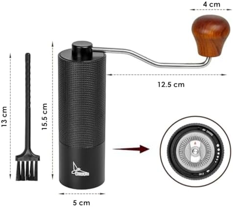 Manual Coffee Grinder - Portable Hand Grinder with Adjustable Stainless Steel Conical Burr for Espresso, Pour Over, French Press, Drip - Image 5