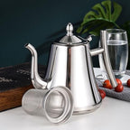 Small Stainless Steel Tea Kettle with Infuser, Food Grade Stainless Steel Teapot, Teakettle for Stovetop Induction Stove Top, No Whistle(Sliver,1.5L) - Image 6