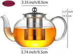 (40 oz/ 1200 ml) Glass Teapot with Removable Stainless Steel Infuser,Borosilicate Glass Teapots,Tea Kettle,Stovetop Safe & Electric Stove Safe,BPA Free,Blooming and Loose Leaf Tea Maker, Clear - Image 2