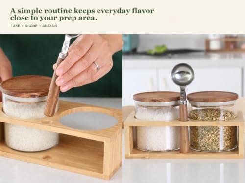 KKC HOME ACCENTS 18 oz Glass Seasoning Jars with Wood Lids, 2 Pack - Image 7