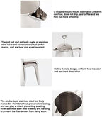 304 Grade Stainless Steel Insulated Coffee Press with Spoon, French Press Coffee Maker, Cold Brew Heat Resistant Thickened Borosilicate Coffee Pot for Camping Travel(11 8OZ/350ML), French Press c - Image 3