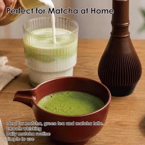Japanese Tea Whisk Made of Resin, Non-breakable Dishwasher Compatible, Made in Japan, Brown Bamboo Color - Image 5