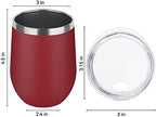 DOMICARE Stainless Steel Wine Tumbler Bulk with Lid, Personalized Insulated Tumblers Set, 12oz Travel Coffee Cups Pack of 4, Red - Image 4