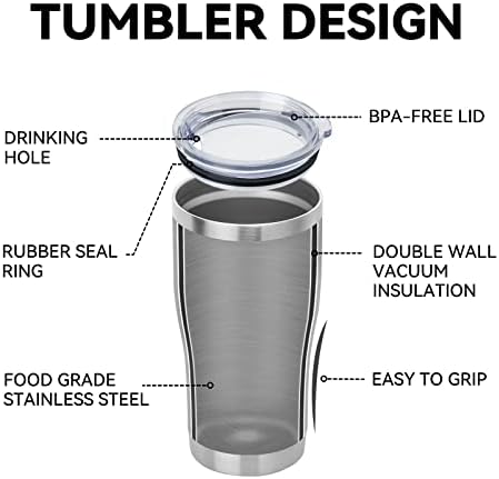 DOMICARE 20oz Tumbler with Lid Stainless Steel Tumblers Bulk, Double Wall Vacuum Insulated Coffee Travel Mug, 12 Count (Pack of 1) Stainless Steel - Image 4