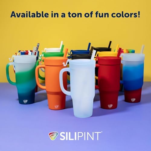 Silipint 32oz Silicone Humbler Tumbler with Handle, Flip Lid and Straw – BPA-Free, Non-Toxic, Unbreakable, Microwave, Dishwasher Safe – Perfect for Tea, Cold Water, Icicle - Pack of 2 - Image 7