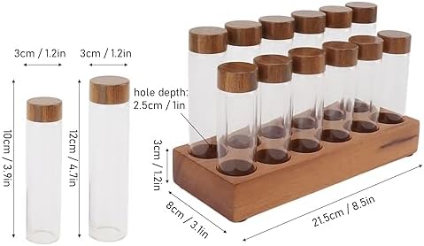 Duokon Coffee Bean Storage Tubes with Walnut Wood Stand, 24oz Glass (2 - Image 7