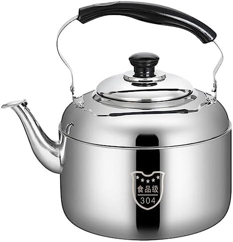 HEMOTON Household Teakettle Tea Kettle Stovetop Whistling Teakettle Stainless Steel Tea Pots Classic Teapot Stovetop Kettle Water Boiler with Cool Handle for 4L by HEMOTON