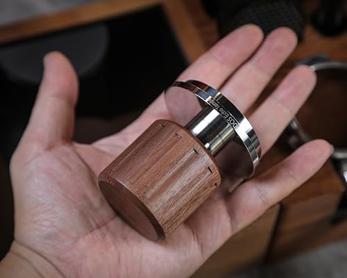 Walnut Self Leveling Espresso Tamper 54mm For Breville - Image 3
