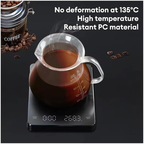 Digital Scale, Coffee Electronic Scales with Timer LED Screen USB 3kg 0.1g G/oz/ml, High Precision Measures Auto Smart Kitchen Scale - Image 2