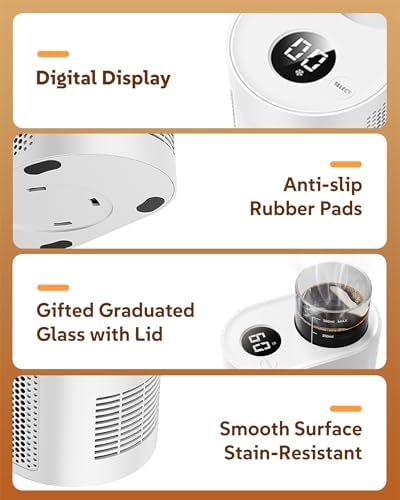 Coffee Cup Warmer,Mini Refrigerator for Wine Chiller,3-In-1 Cup Warmerfor Desk(Cooling, Heating, and Fermentation), Coffee Warmer, Suitable for Bedroom, Study, Office, etc. - Image 5