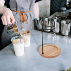 Toddmomy Wooden Coffee Filter Cup Stand with Iron Frame Simple Shape and Creative Style for Making Coffee and Milk Tea Stable Pour-over Dripper Holder for Home Use - Image 5