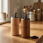Manual Coffee with Sturdy Wooden Frame and Stainless Steel Handle for Effortless Hand Crank Grinding of Coffee Beans Suitable for Home Morning Coffee, Light Color - Image 6