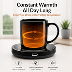 BESTINNKITS Coffee Mug Warmer & Mug Set for Desk, 14oz Ceramic Mug, Black - Image 3