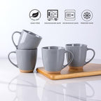 AmorArc 12oz Ceramic Coffee Mugs set of 6, Stylish Coffee Mugs with Rustic Terracotta Underside for Latte/Cappuccino/Milk/Cocoa, Dishwasher&Microwave Safe - Image 6