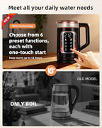 Electric Kettle with Temperature Control, Smart Glass Water Boiler for Tea, Coffee & Boiling, Automatic Shut-Off, 12-Hour Keep Warm & 6 Presets with One-Touch - Image 2