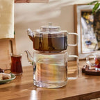 Karaca Flat Luster Borosilicate Glass Teapot with Infuser - Clear Turkish Tea Maker - Ideal for Herbal, Loose Leaf - Teapot with Strainer (1.1L) & Tea Kettle (1.8L) for Stovetop - Image 3